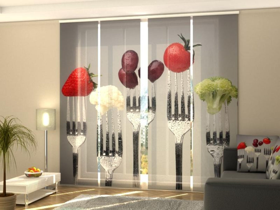 Set di 4 Tende a Pannello Forchette