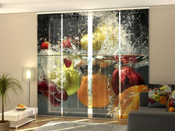 Set di 4 Tende a Pannello Frutta Fresca in Acqua