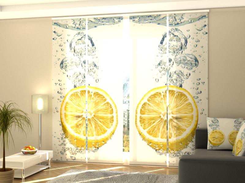 Set di 4 Tende a Pannello Limoni Freschi