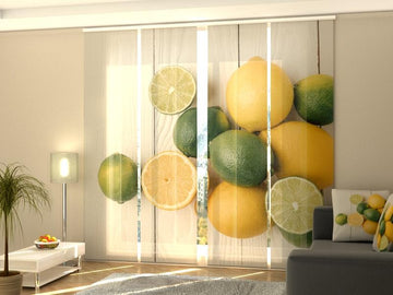 Set di 4 Tende a Pannello Lime e Limoni