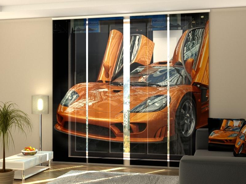 Set di 4 Tende a Pannello Supercar Arancione