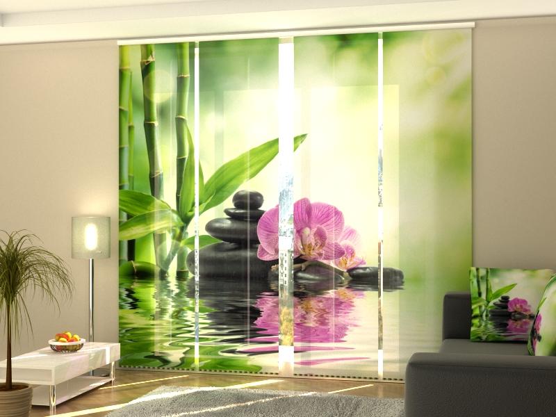 Set di 4 Tende a Pannello Orchidee sotto al Sole