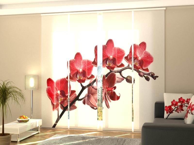 Set di 4 Tende a Pannello Regina delle Orchidee