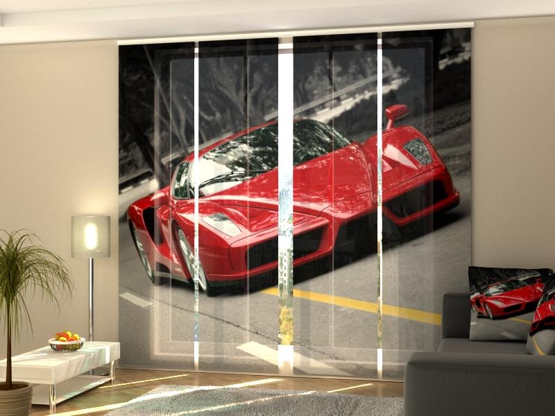 Set di 4 Tende a Pannello Super Auto Rossa