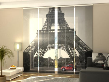 Set di 4 Tende a Pannello Auto Retrò e Torre Eiffel
