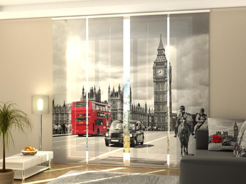 Set di 4 Tende a Pannello Londra Retrò