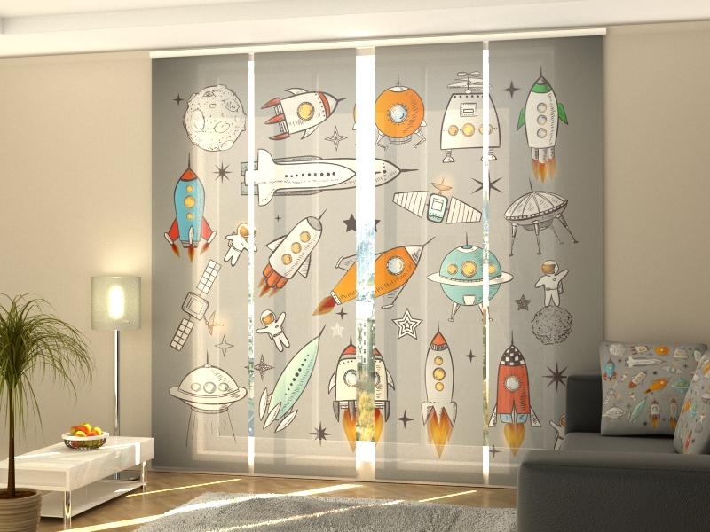 Set di 4 Tende a Pannello Astronavi e Shuttle