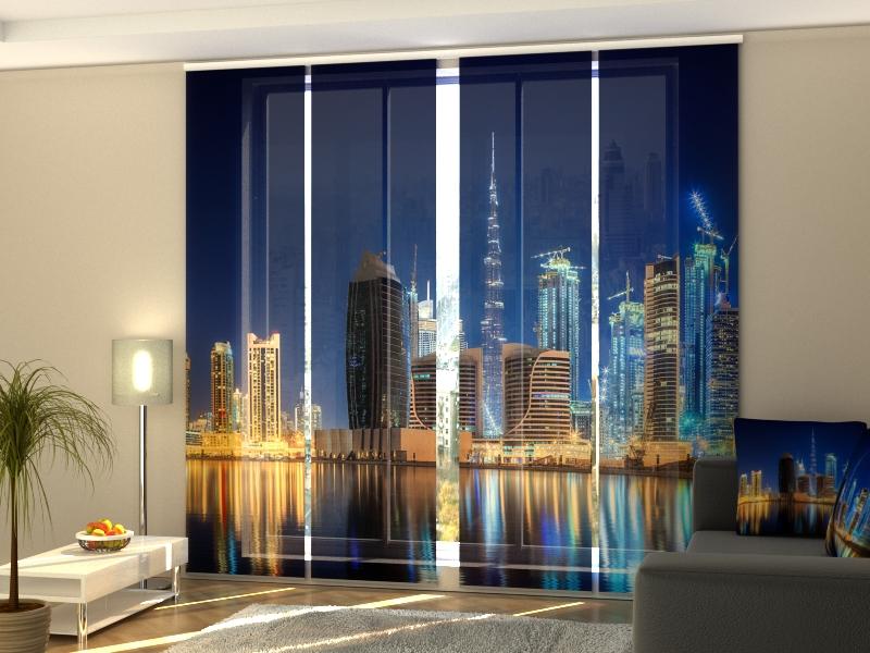 Set di 4 Tende a Pannello Veduta di Business Bay a Dubai