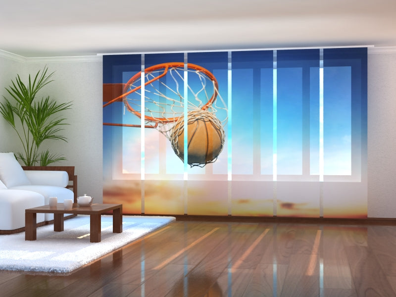 Set di 6 Tende a Pannello Pallone da Basket in Rete