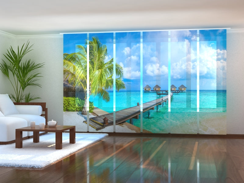 Set di 6 Tende a Pannello Bungalow alle Maldive