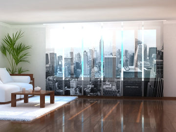 Set di 6 Tende a Pannello New York in Bianco e Nero
