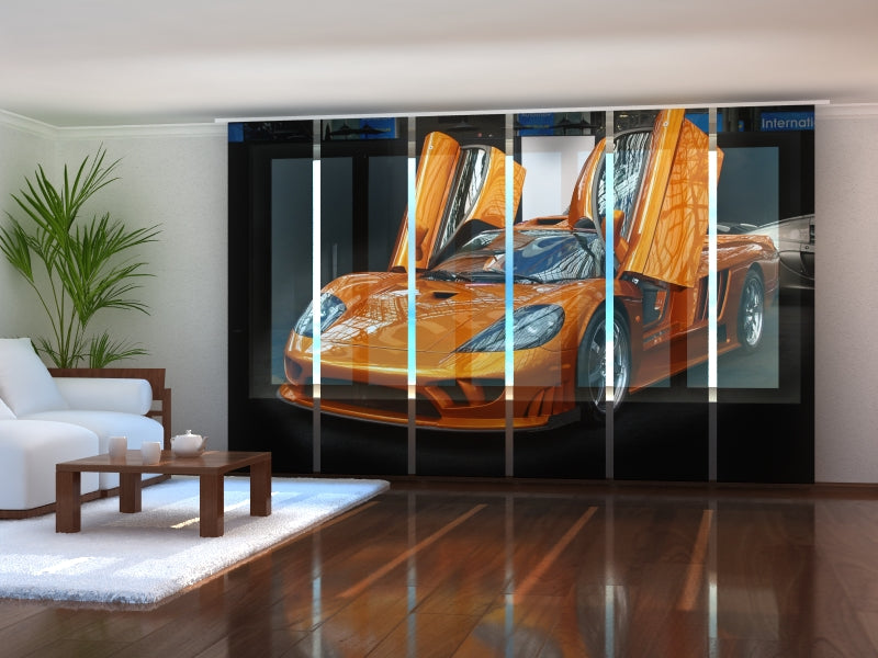 Set di 6 Tende a Pannello Supercar Arancione