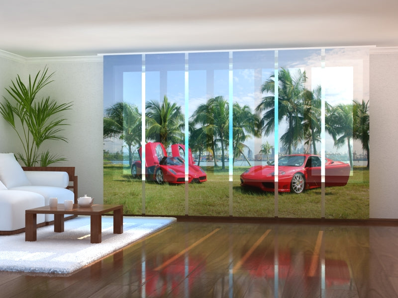 Set di 6 Tende a Pannello Supercar Rosse 2