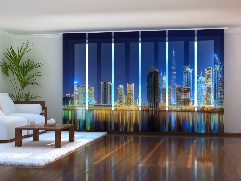 Set di 6 Tende a Pannello Veduta di Business Bay a Dubai