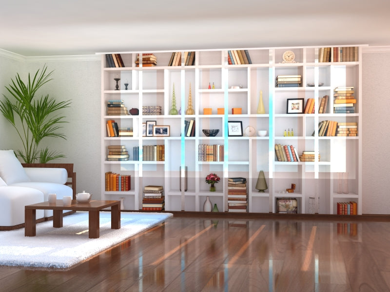 Set di 6 Tende a Pannello Libreria Bianca