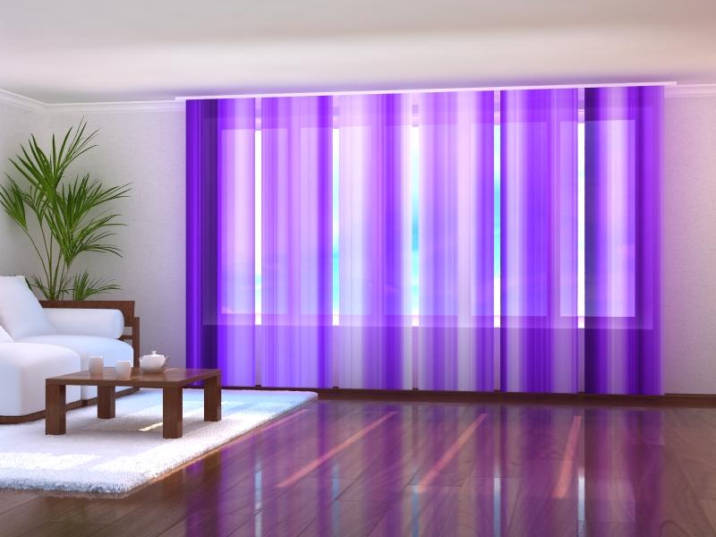 Set di 6 Tende a Pannello Linee Viola