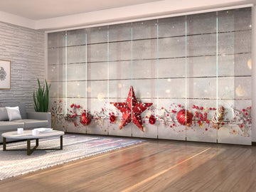 Set di 8 Tende a Pannello Christmas Red Star 2