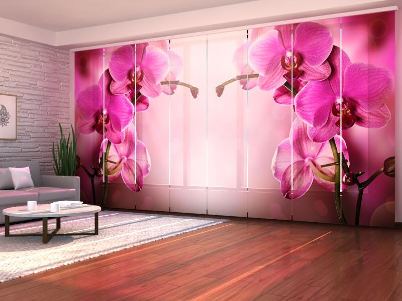 Set di 8 Tende a Pannello Orchidea Color Porpora