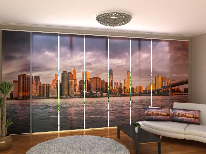 Set di 8 Tende a Pannello Tramonto su New York