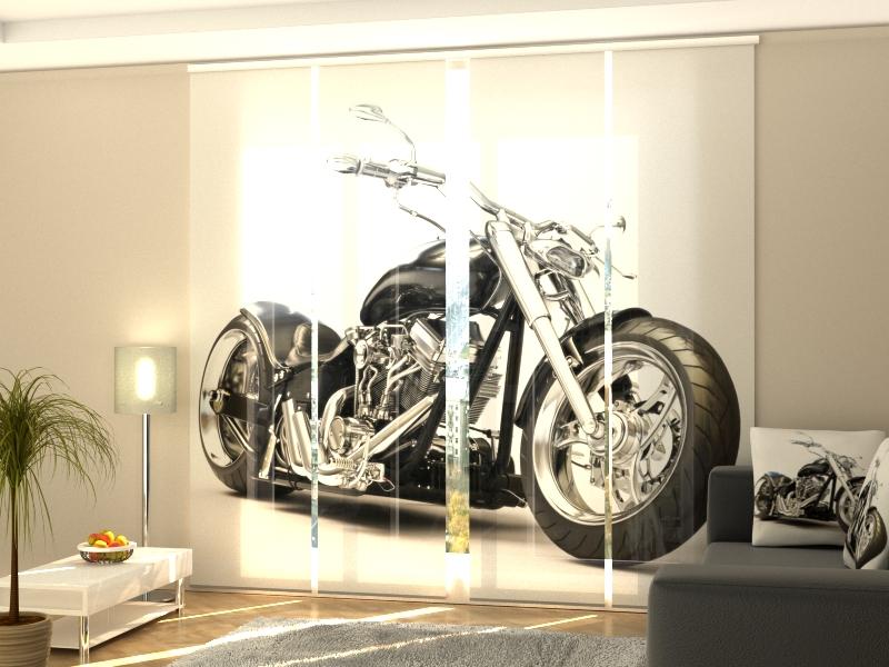Set di 4 Tende a Pannello Moto Nera
