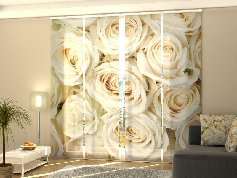 Set di 4 Tende a Pannello Rose Champagne
