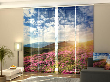 Set di 4 Tende a Pannello Fiori e Montagne