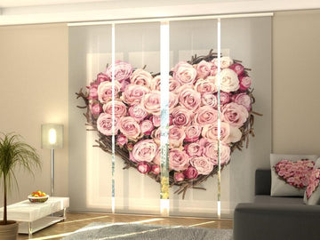 Set di 4 Tende a Pannello Cuore dell'Amore