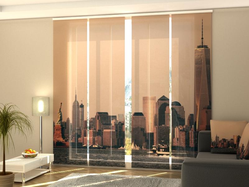 Set di 4 Tende a Pannello Skyline di Manhattan