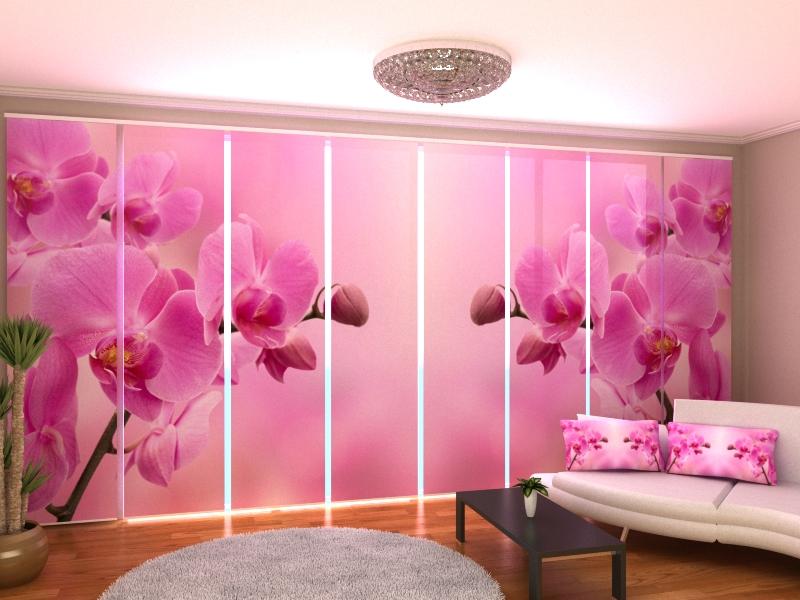 Set di 8 Tende a Pannello Orchidea Rosa 2