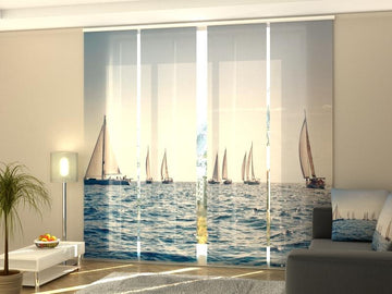 Set di 4 Tende a Pannello Mare e Barche a Vela