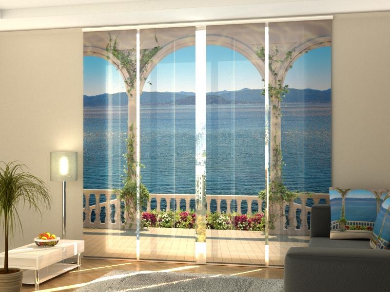 Set di 4 Tende a Pannello Scalinata per il Mare