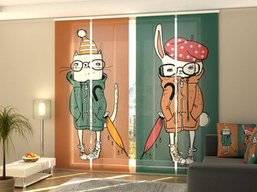 Set di 4 Tende a Pannello Stile