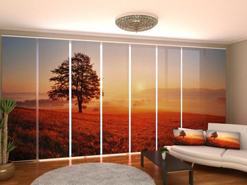 Set di 8 Tende a Pannello Tramonto e Albero