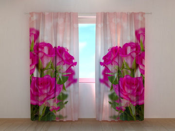 Tende Rose Rosa e Cuori