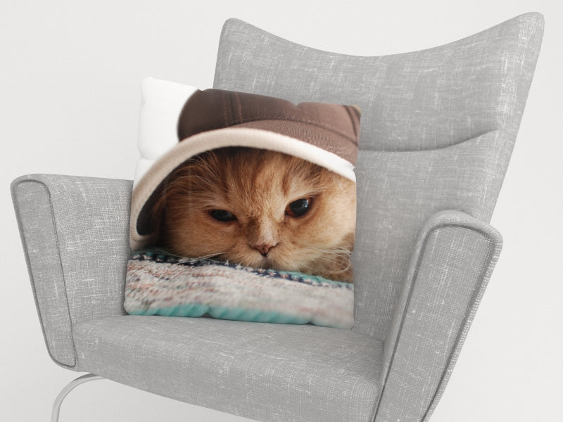 Federa per Cuscini Gatto nel Cappello