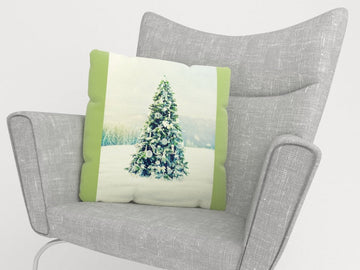 Federe per Cuscini Albero di Natale con Decorazioni Bianche