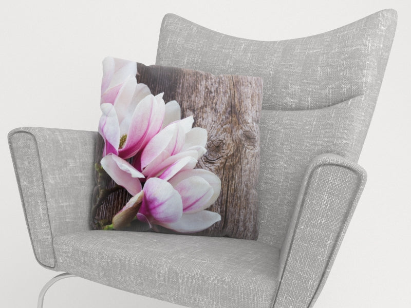 Federa per Cuscini Magnolie sul Legno