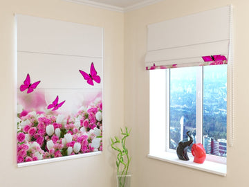 Tenda a Pacchetto Farfalle Cremisi e Fiori