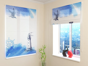 Tenda a Pacchetto Illustrazione Nautica ad Acquerello