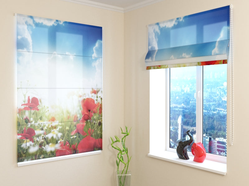 Tenda a Pacchetto Papaveri Rossi e Cielo Blu