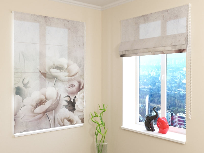Tende a Pacchetto Fiori Beige Delicati
