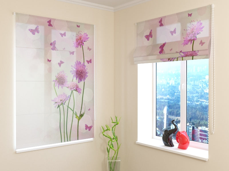 Tenda a Pacchetto. Fiori di Campo e Farfalle Rosa - prezzo conveniente