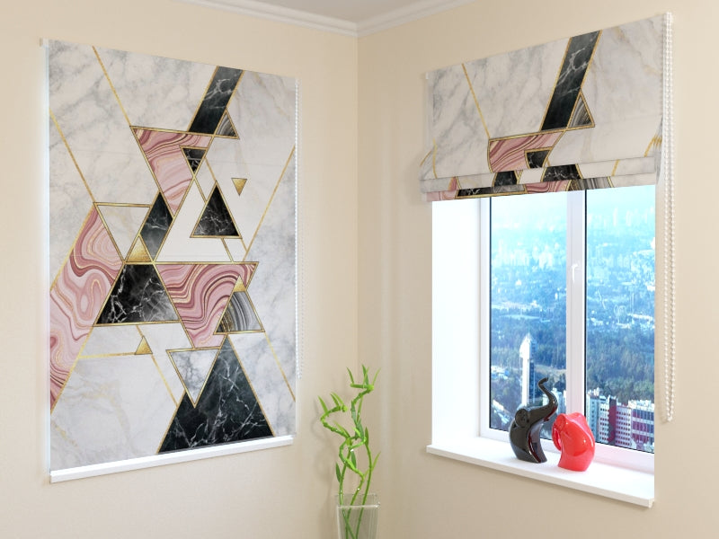 Tenda a Pacchetto Mosaico in Marmo Rosa