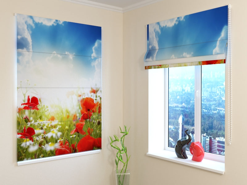Tenda a Pacchetto Papaveri Rossi e Cielo Blu
