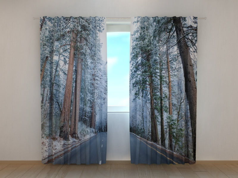 Tende Strada e Foresta Innevate