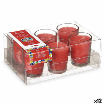Ensemble de Bougies Parfumées 16 x 6,5 x 11 cm (12 Unités) Verre Fruits rouges
