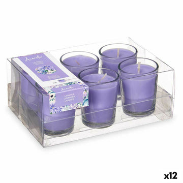 Set di Candele Profumate 16 x 6,5 x 11 cm (12 Unità) Bicchiere Lavanda