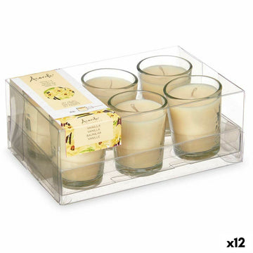 Set di Candele Profumate 16 x 6,5 x 11 cm (12 Unità) Bicchiere Vaniglia