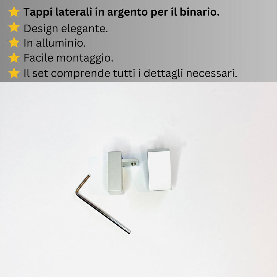Binario per Tende, Singolo, color Argento, a Parete – Misure Personalizzate, Design Moderno ed Elegante