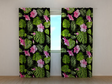 Tende Fiori Tropicali su Fondo Nero. PREZZO CONVENIENTE